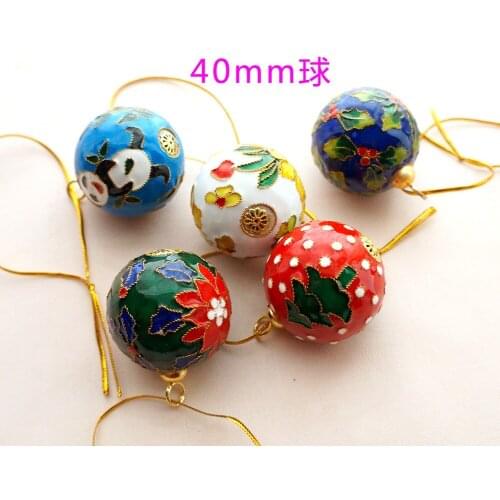 Wholesale 10PCS Christmas Decorations 40 Balls Cloisonne Ball Pendant Traditional Craft Christmas Ornaments Home Decor