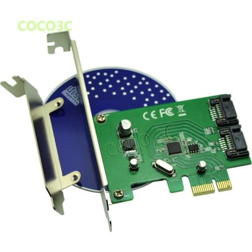 PCI Express 2 Ports SATA III 6Gbps Card PCI-e 1x to 2-port SATA 3.0 Converter ASM1061 Chipset
