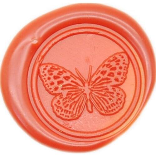 Butterfly Wax Seal Stamp, Brass Head with Wooden Handle, Wedding Invitation Wax Seal Sealing