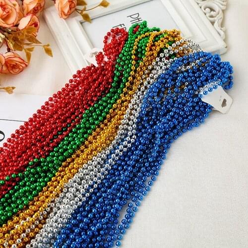 Popular Christmas party decoration bead chain pendant color beads necklace pendant accessories wholesale party