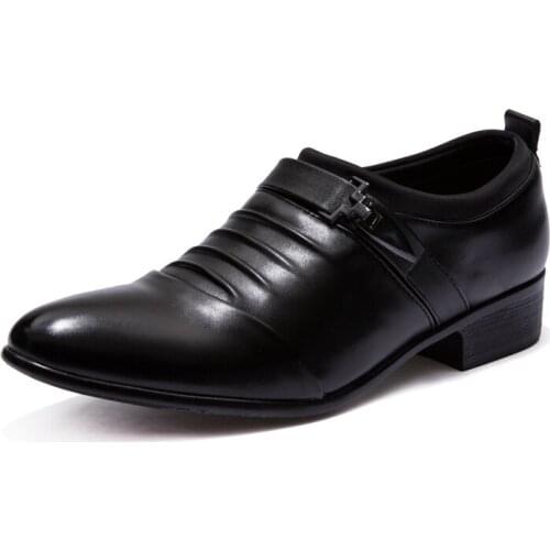 Spring Luxury Men Dress Shoes Pointed Toe Slip-On Mens Footwear Business British Leather Wedding Male Social Shoe Big Size 48