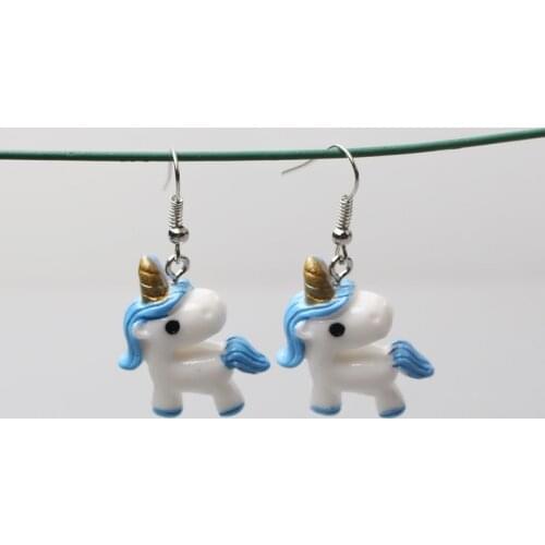 Colorful Cute Animal Horse Drop Earrings for Women Girls Small Mythical Beast Jewelry Resin Oorbellen Feminino Chrismas Day Gift