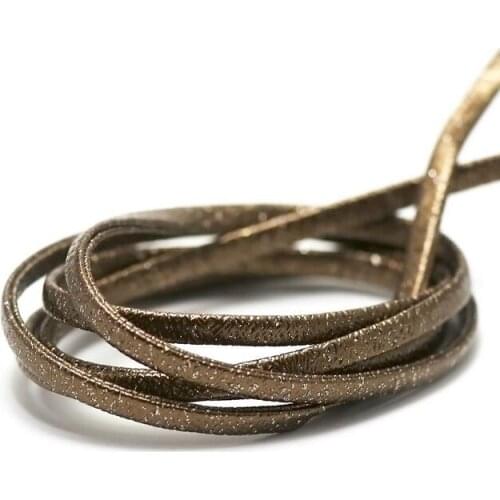 Free shipping 100 Meters 5mm Coffee Sparkling PU Leather fabric cord For DIY jewelry cord