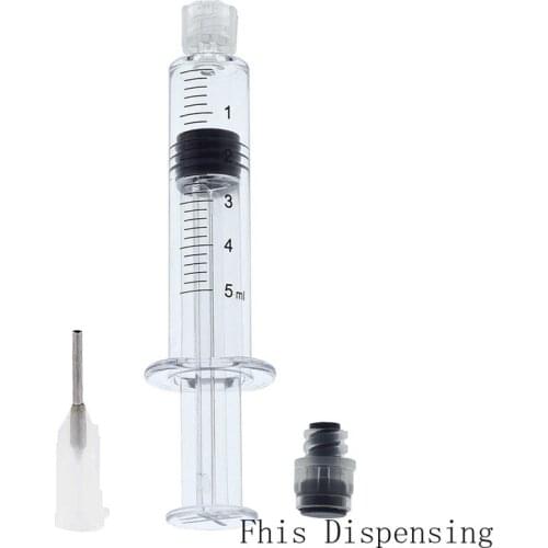 5ml Luer Lock Syringe (Gray Piston) with 19G Needle Reusable Pack of 2