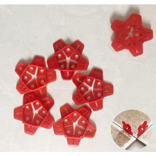 50pcs Tile Leveling System Five Size in One Removable Wall Tiles Gap Locator Can Reuse Cross Floor Construction Tools 1mm-3mm