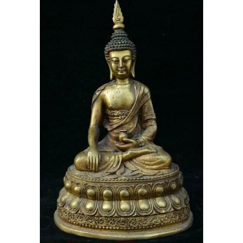 Old Tibetan Buddhism Temple Bronze Thailand Ayutthaya Maitreya Buddha Sit Statue