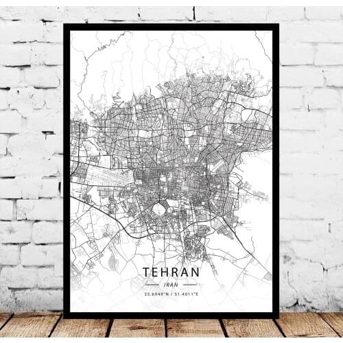 Tehran Iran Map Poster