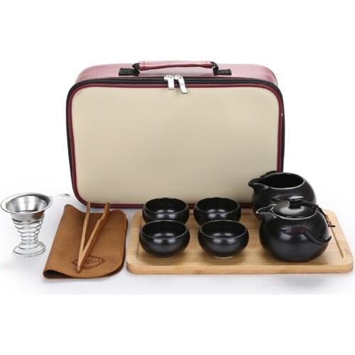 Vintage Handmade Ceramic Tea Sets Simple Modern Design Kungfu Tae Tray Travel Portable Teaware Plateau En Bois Chinese Tea Table