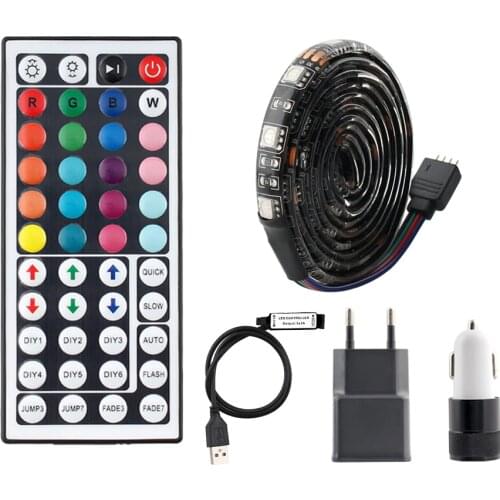 DC 5V USB LED Lights Strip RGB TV Backlight SMD 5050 Waterproof 5V RGB USB Led Strip 60led/m 44key Remote Control Ribbon Light