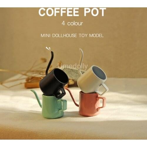 1PCS Cute Mini Metal Coffee Pot Miniature Dollhouse Kitchen Cooking Untensil Accessories Toy