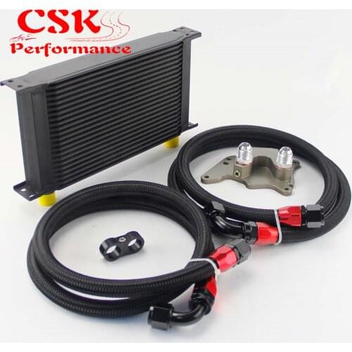 22 Row 248mm AN10 British Oil Cooler Kit Fits For BMW Mini Cooper R56 Supercharger Black/Silver