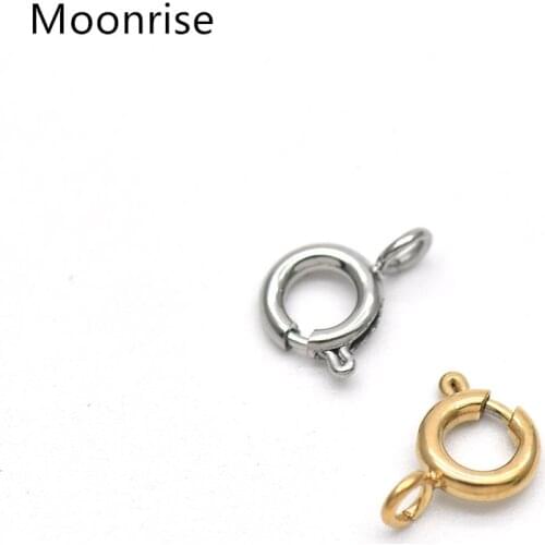 20Pcs 6mm Stainless Steel Spring Ring Round Clasps Open Ring