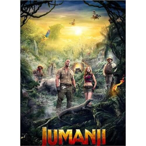 5D DIY Full Round Diamond Painting "Jumanji: The Next Level " Movie Poster Cross Stitch 3D Embroidery Mosaic Home Decor Art Y492
