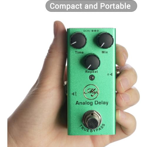 Analog Delay Guitar Effect Pedal with ABS Control Knobs Mini Single Pedal for Electric Guitars DC 9V Dark Green pedal guitar