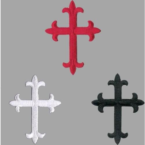 White Red Black Cross DIY Cloth Badges Mend Decorate Patch Jeans Bag Clothes Apparel Sewing Decoration Applique Patches Badge