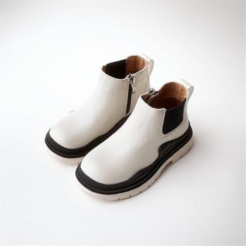 2021 NEW Children Genuine Leather Chelsea Boots Kids Girls Martin Boots Casual Autumn School Boy Shoes Fashion