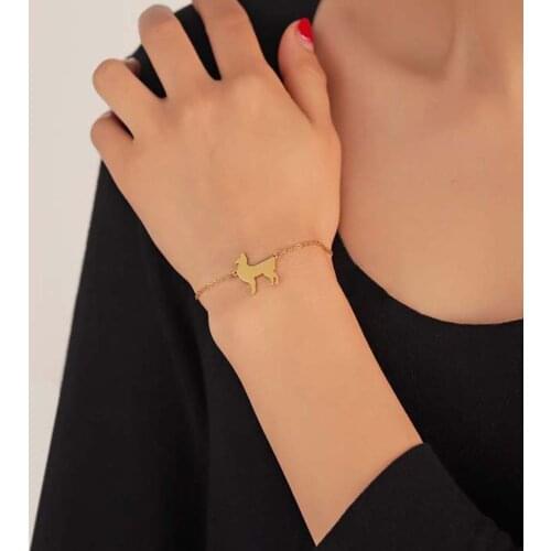 Cxwind Minimal Llama Shaped Unisex Choker Bracelet Women Cuff Hip-hop Gothic Punk Style Alpaca Animal Bracelet Choker Gifts