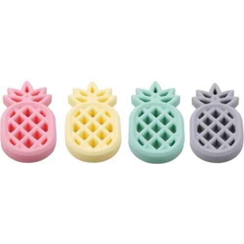 Baby Silicone Teethers Pineapple Pendant For Teething Necklace BPA Free Food Grade DIY Fruit Silicone Charms Kids Teething Gift