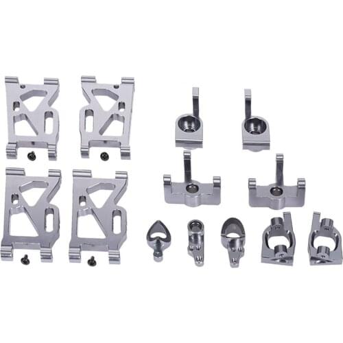 For Wltoys 144001 Racing Car Aluminium Alloy Front And Rear Arms Steering Hub Rear Front Wheel Seat Metal Seat Set