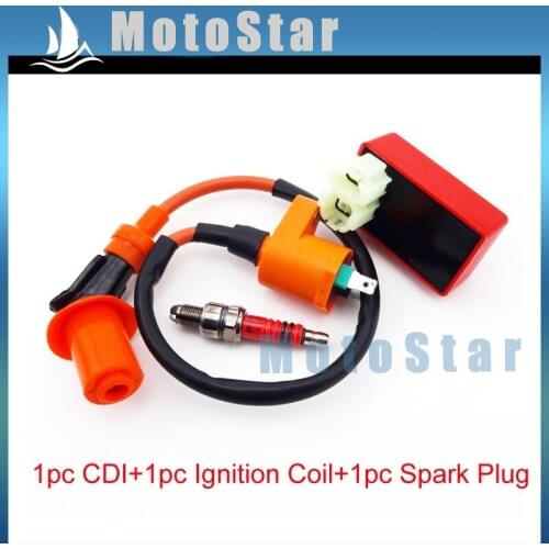 Racing 6 Pins AC CDI Box Ignition Coil A7TC Spark Plug For Chinese GY6 50cc 125cc 150cc Engine Moped Scooter