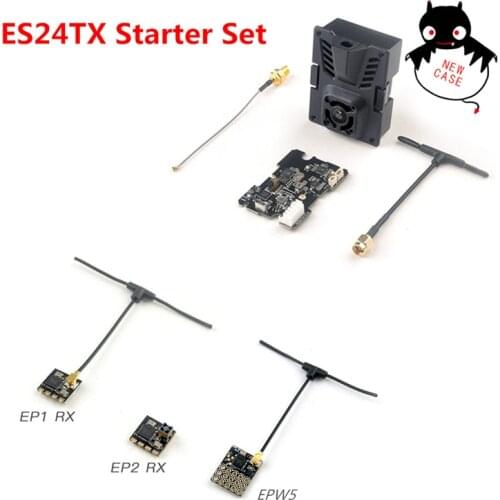 HappyModel 2.4G ExpressLRS ELRS Starter Set ES24TX 2.4G Micro TX with 3PCS 2.4G EP1 EP2 RX for RC Airplane FPV Long Range Drones