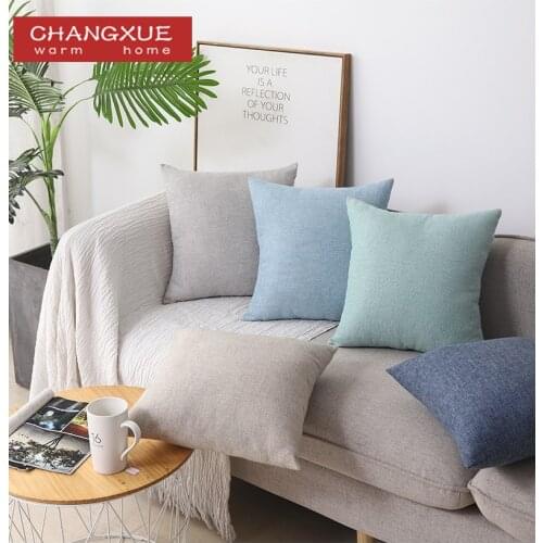 Solid Color Cushion Cover Linen Decorative Cushion Case For Home Decor Sofa Cushion Set Bedroom Pillowcase Kids Room Pillow Case