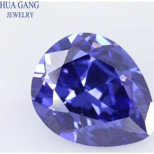 2x3-15x20mm Pear Shape Tanzan Blue AAAAA Cubic Zirconia Synthetic Gems CZ Stone For Jewelry