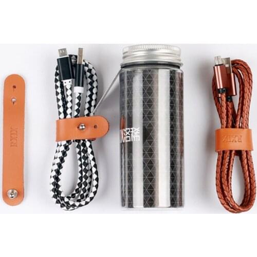 Micro USB Date Cable Fast Data Charging Charger Wire Leather weaving For iPh for Android Mobile Phone Wire 1M