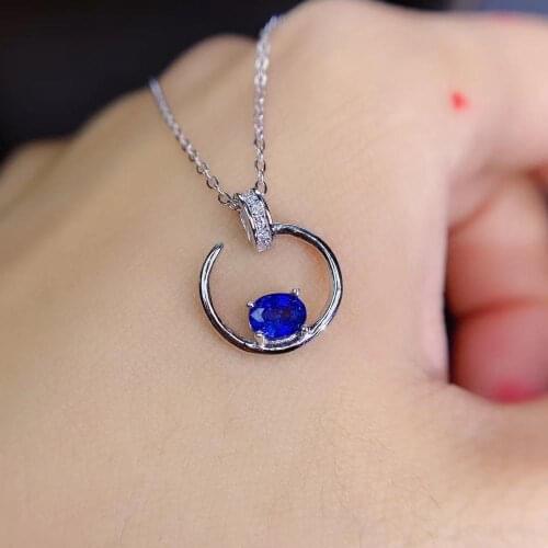 Best Polular Sapphire Necklace Pendant Free Shipping 925 Sterling Silver For Men Women Super