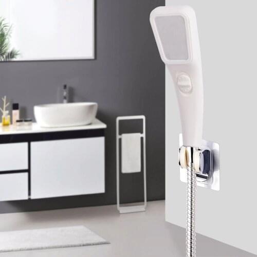 ABS Plastic White High Pressure 300 Holes High Pressure Water Saving Massage Bathroom Handheld Shower Head With Stop Button