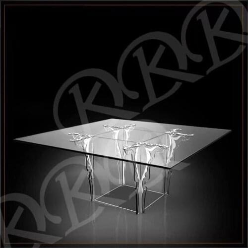 Hot Selling Square Clear acrylic Table For Wedding & Home & Party & Reception