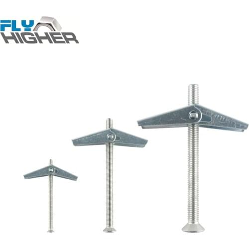 M3/4/5/6/8 Plasterboard Hollow Wall Cavity Wall Fixing Spring Toggle Anchor with Stainless steel countersunk screw