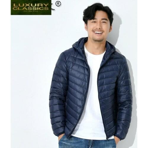 Mens Mens Jacket Short Clothing Ultra Light Down Jacket Men Coat Winter Clothes Casual Hooded 2021 Casacos Masculino Pph718