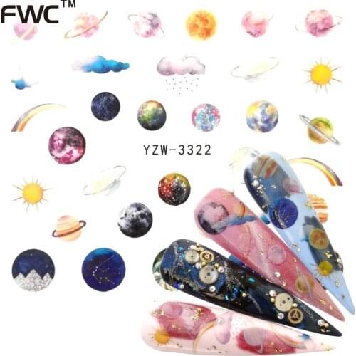 ZKO 2021 New 1 PC Water Nail Stickers Mysterious Starry Series Designs Transfer Sliders For Nail Watermark Decals DIY Manicure