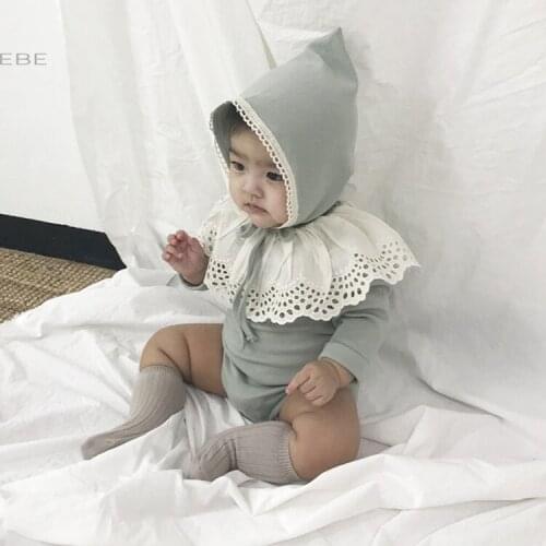 Autumn girls lace romper sweet princess jumpsuit 100% cotton infant kids overalls toddler girls clothing children onesie outfits