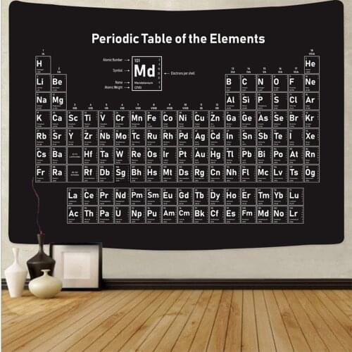 Periodic Table of the Elements Chemistry Tapestry Cheap Wall Hanging Large Science Wall Art Canvas Wall Decor Home Decor