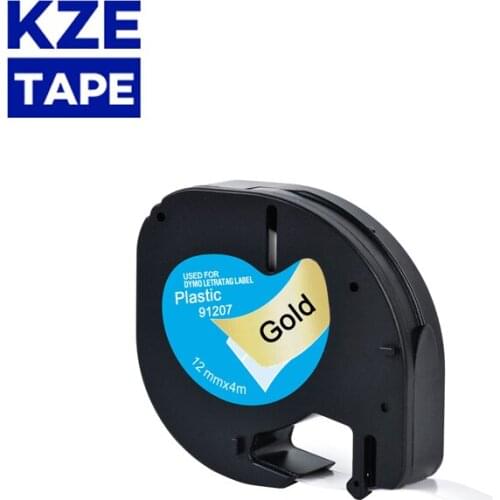 Delta LT label 91207 black on gold compatible plastic tape 12mm * 4m lt 91207 91337 91227 label tape for 91201 dymo LT-100H