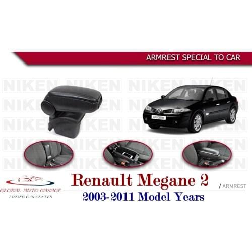 For Renault Megane 2 Armrest 2003-2011 Car Accessories Storage Box Easy Install Universal Cup Holder Interior Auto Charging USB