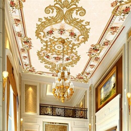 Customize 3D Mural Wallpaper European Style Modern Luxury Ceiling Murals Hotel Hall Bedding Room Backdrop Home Decor Wall Papers