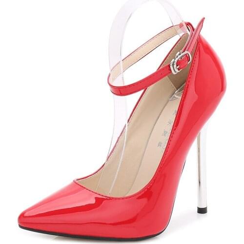 Plus Size 35-44 HOT Women Shoes Pointed Toe Pumps Patent Leather Dress High Heels Boat Shoes Wedding Shoes Zapatos Mujer