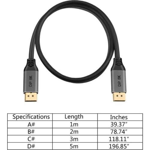 DisplayPort 1.4 Cable 8K 4K HDR 60Hz 144Hz Display Port Adapter For Video PC Drop Shipping