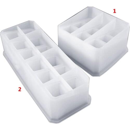 Crystal Epoxy Mould DIY Manual Storage Box Highlight 9/12 Square Storage Boxes Silicone Mold