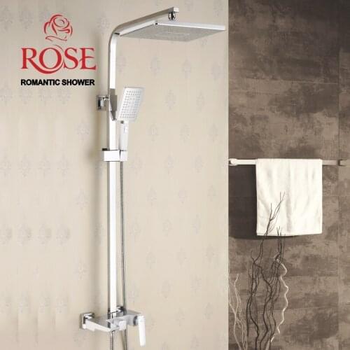 ROSE Shower system, Chrome plated shower set brass faucet with aerator, faucet shower watering can and shower head R1636F