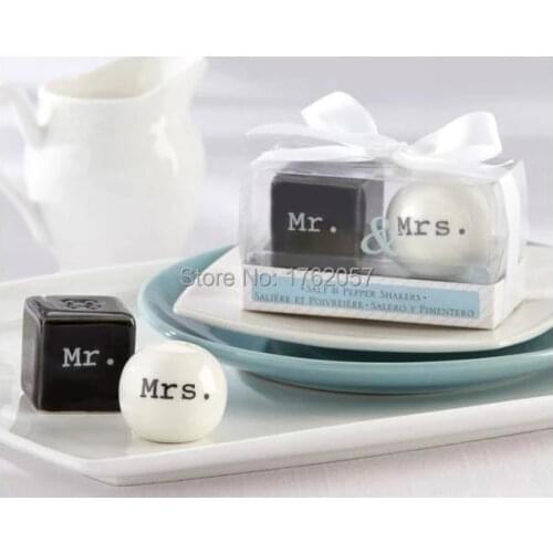 Lowest price good quality Mr & Mrs Salt Pepper Shakers Favors wedding favor wedding gift 40pcs/lo=20box
