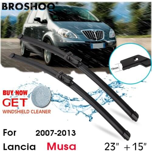Car Wiper Blade Window Windscreen Windshield Wipers Blades Button Arm Auto Accessories For Lancia Musa 23"+15" 2007-2013