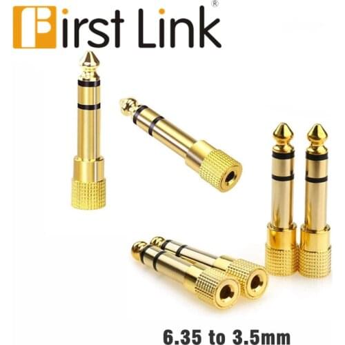 Stereo Audio Adapter Gold-plated 6.35 mm (1/4 inch) male to 3.5 mm (1/8 inch) female headphone jack plug1pieces 3pieces 5pieces