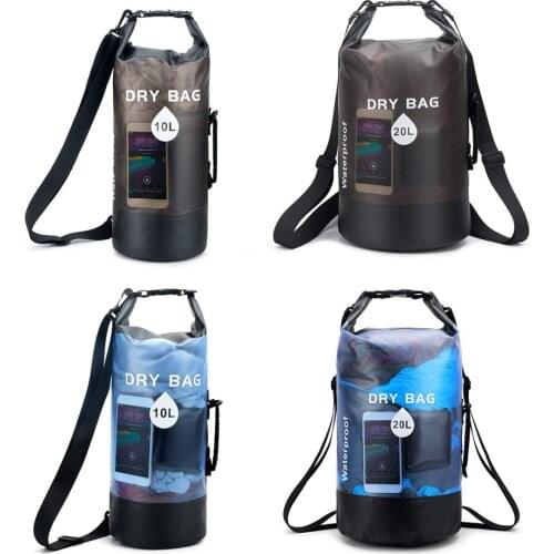 10L 20L Outdoor PVC Waterproof Bag swimming Bag Diving Compression Storage Dry Bag For Man Women backpack Water Floating Bag