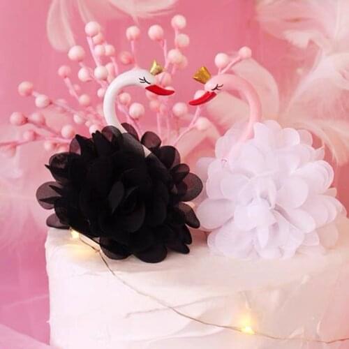 Swan Cake Topper Swan Queen and King Ornaments Cake Topper Desktop Ornaments for Birthday Valentines Day Wedding Cake Decoration