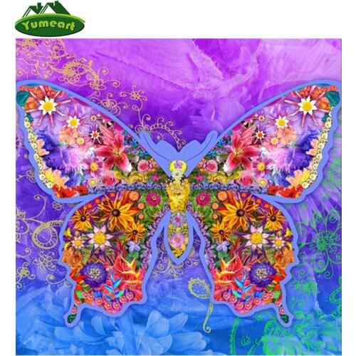 YUMEART Needlework Diy Diamond Painting Cross Stitch Butterfly Handwork Diamond Embroidery Full Diamond Mosaic Decor