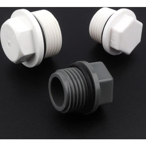 50pcs/lot 1/2" 3/4" 1 Inch Male Thread PVC Pipe Plug Micro Irrigation Fittings Garden Water Connectors Tube End Caps Screw Plug